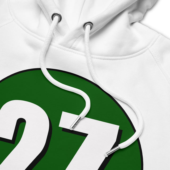 Unisex pullover hoodie: White on Hunter Green 27