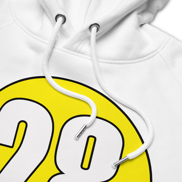 Unisex pullover hoodie: White on Yellow 28