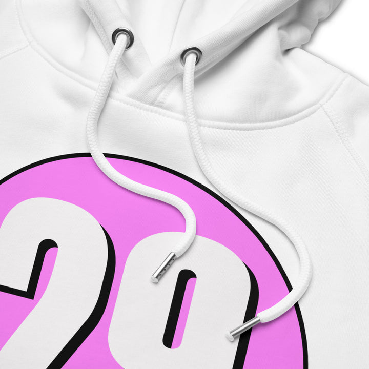 Unisex pullover hoodie: White on Pink 29