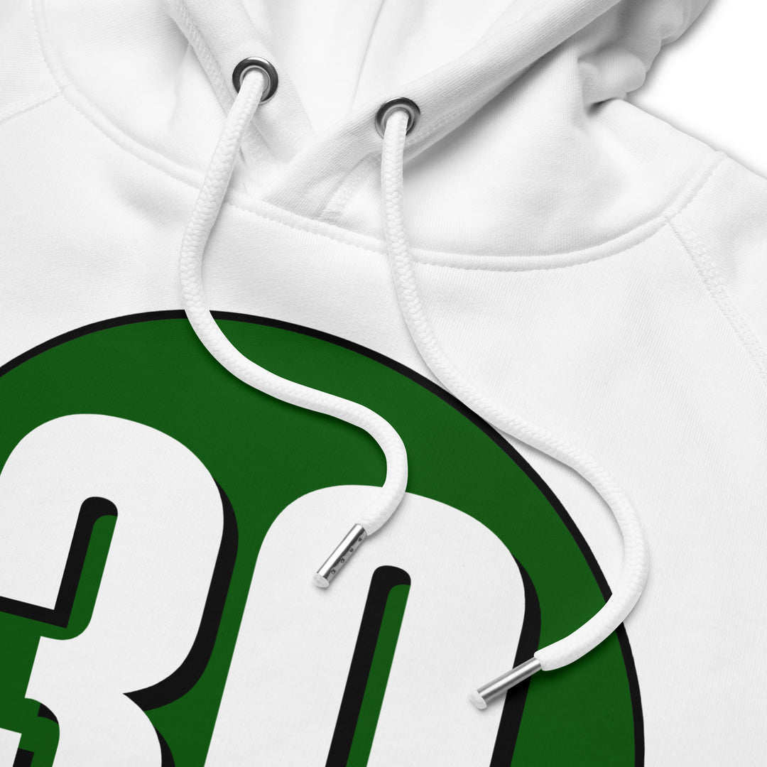 Unisex pullover hoodie: White on Hunter Green 30