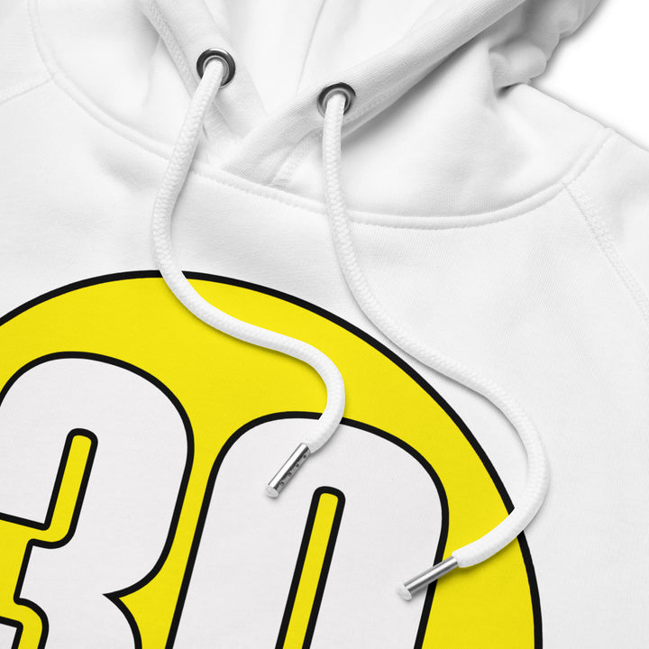 Unisex pullover hoodie: White on Yellow 30