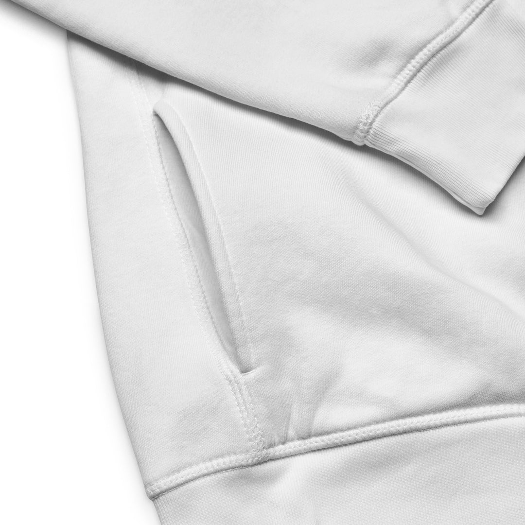 Unisex pullover hoodie: White on Periwinkle 09