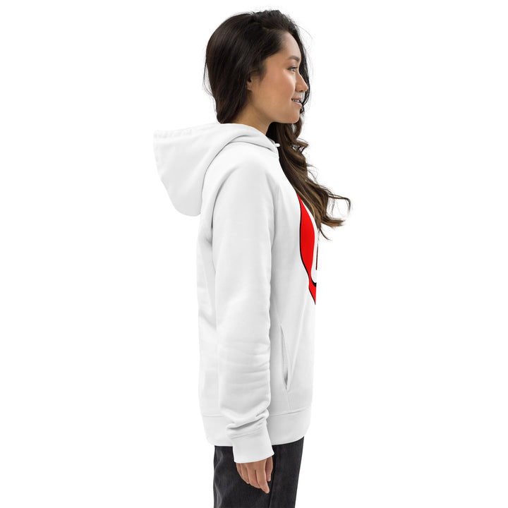 Unisex pullover hoodie: White on Red 00