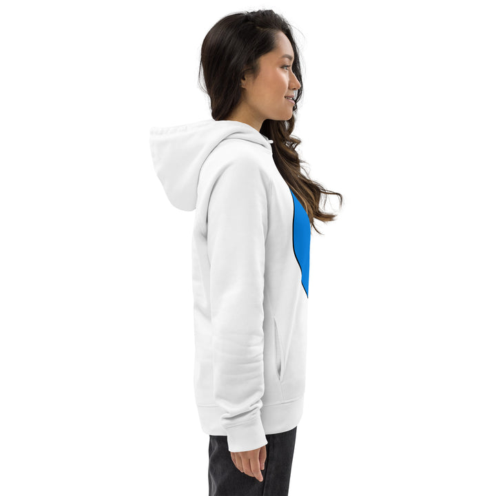 Unisex pullover hoodie: White on Blue 0