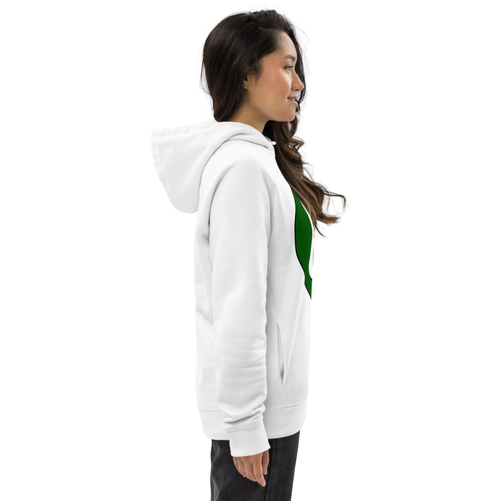 Unisex pullover hoodie: White on Hunter Green 01