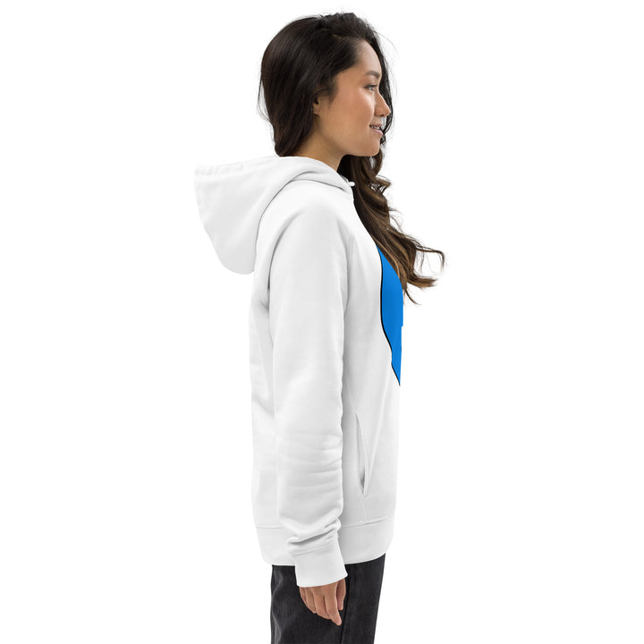 Unisex pullover hoodie: White on Blue 3