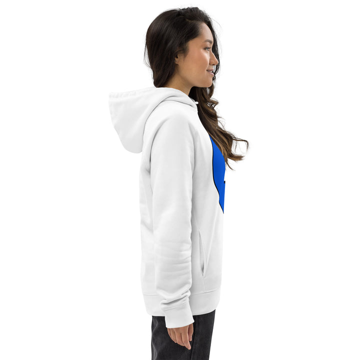 Unisex pullover hoodie: White on Periwinkle 4