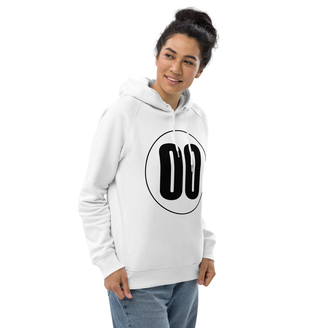 Unisex pullover hoodie: Black on White 00