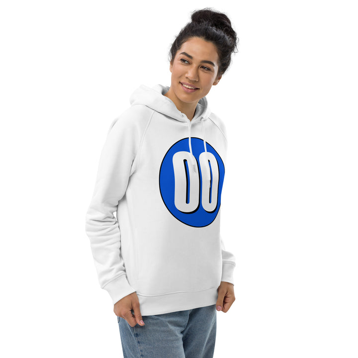 Unisex pullover hoodie: White on Periwinkle 00