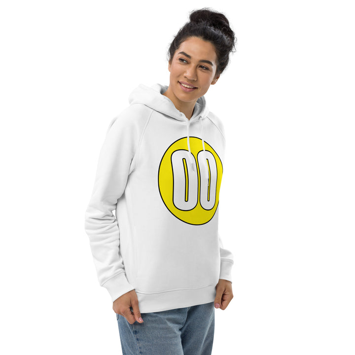 Unisex pullover hoodie: White on Yellow 00