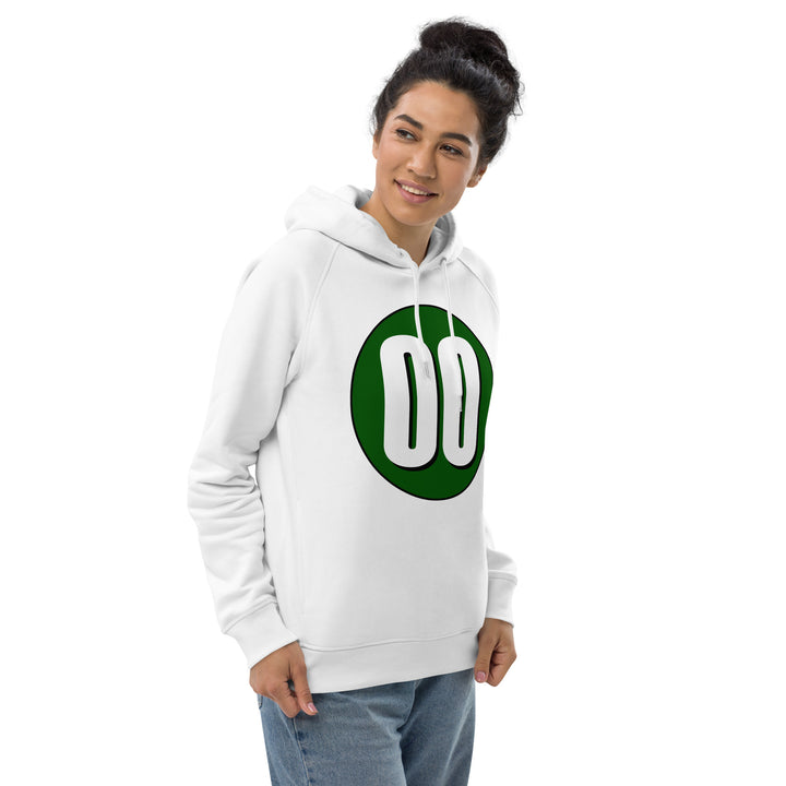 Unisex pullover hoodie: White on Hunter Green 00