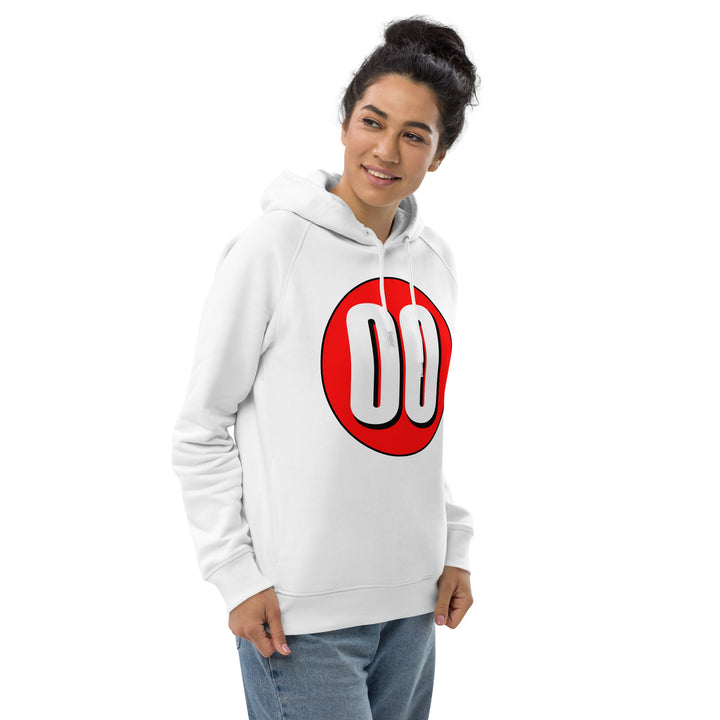 Unisex pullover hoodie: White on Red 00