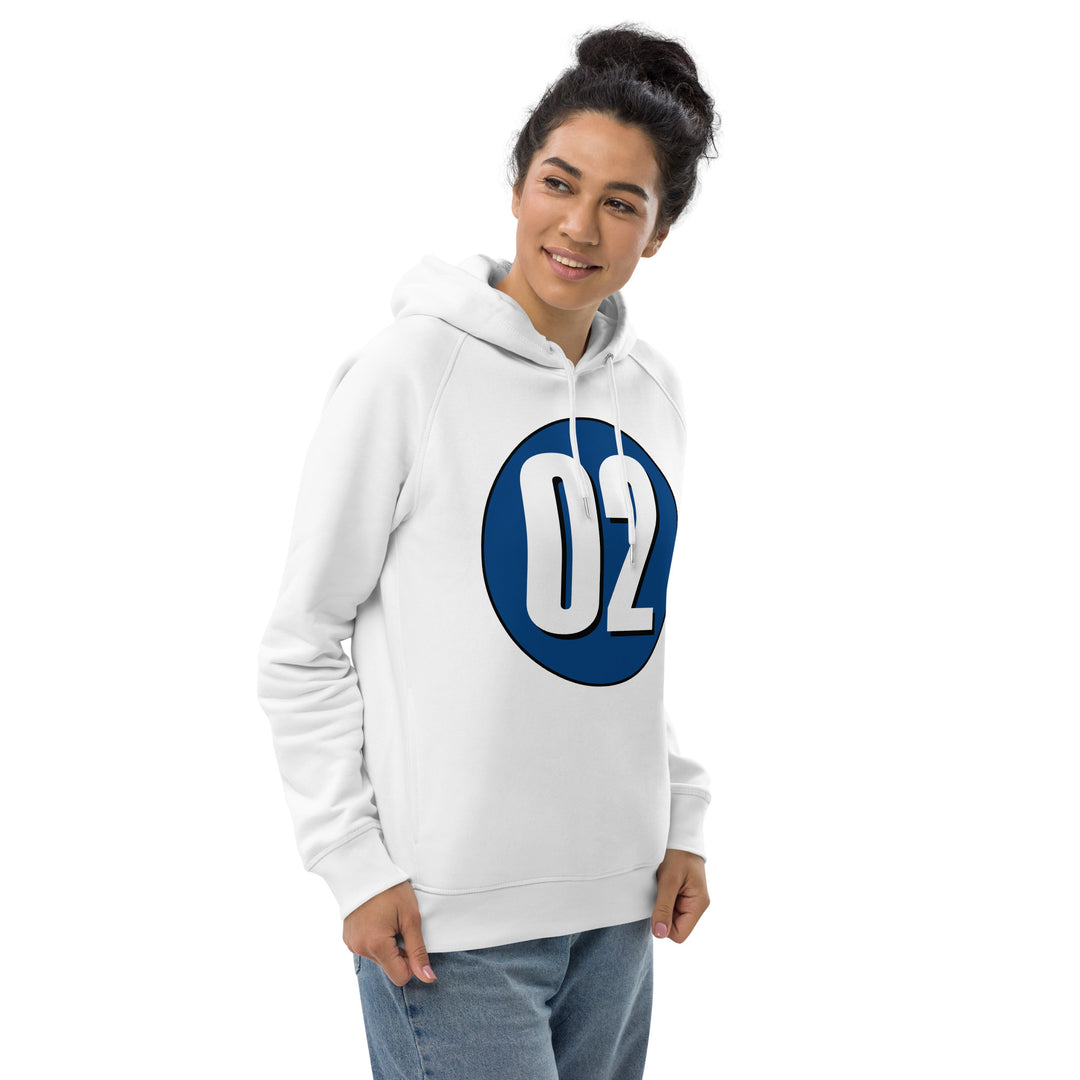 Unisex pullover hoodie: White on Navy Blue 02