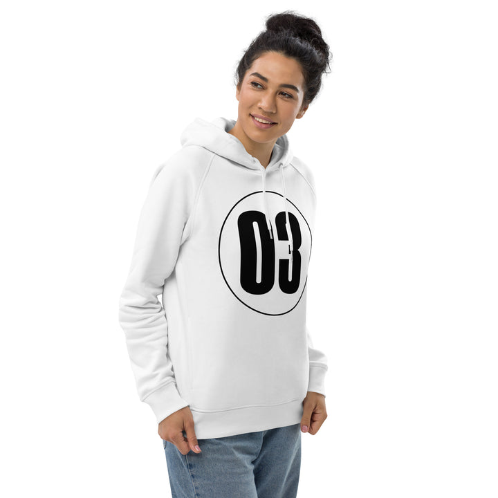 Unisex pullover hoodie: Black on White 03