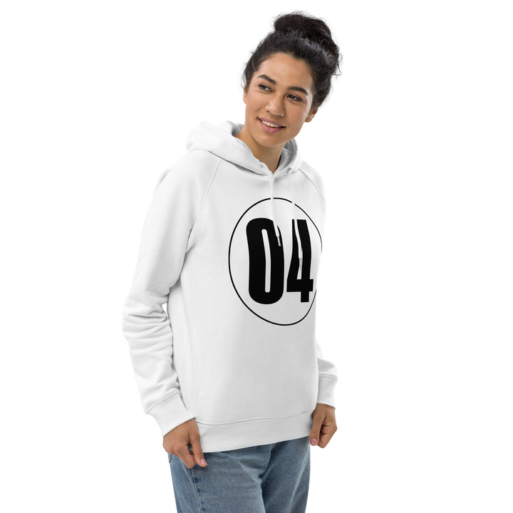 Unisex pullover hoodie: Black on White 04