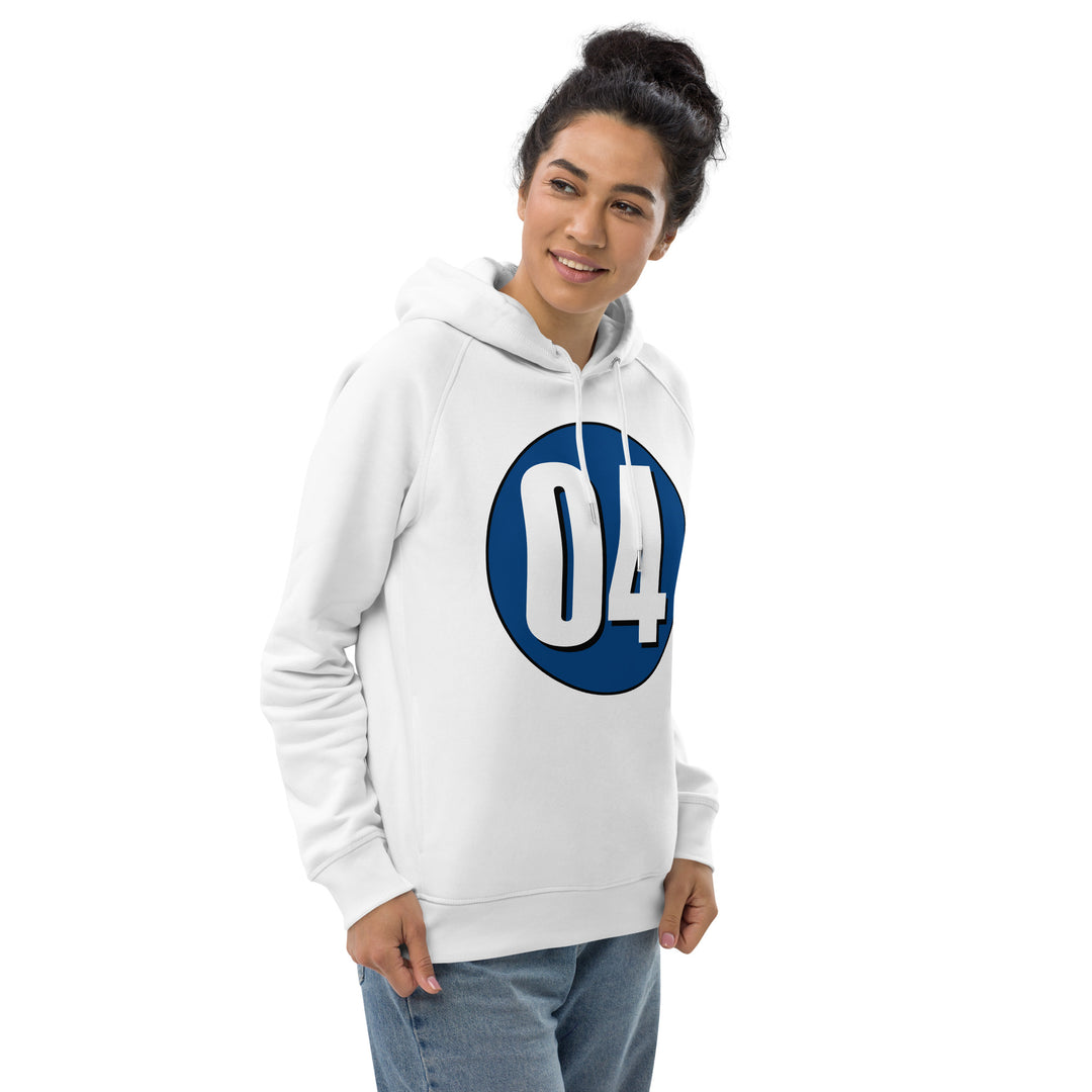 Unisex pullover hoodie: White on Navy Blue 04