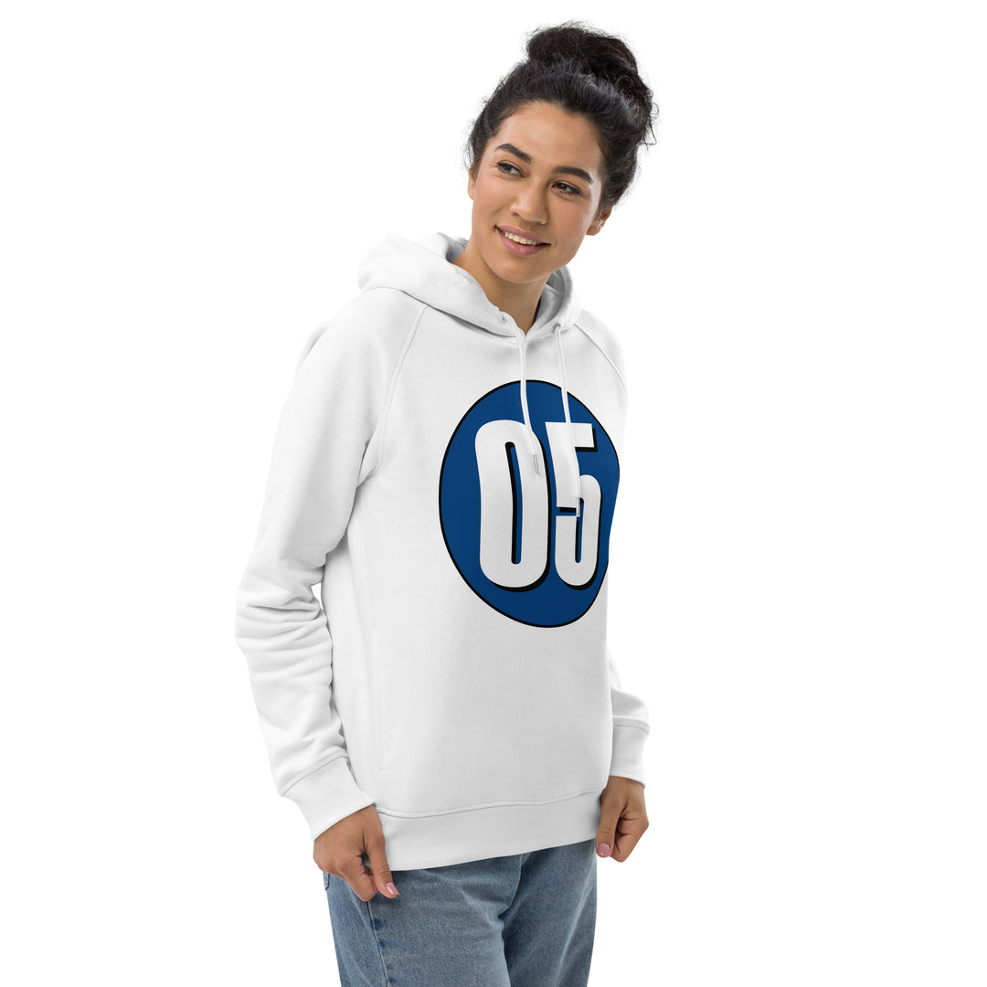 Unisex pullover hoodie: White on Navy Blue 05