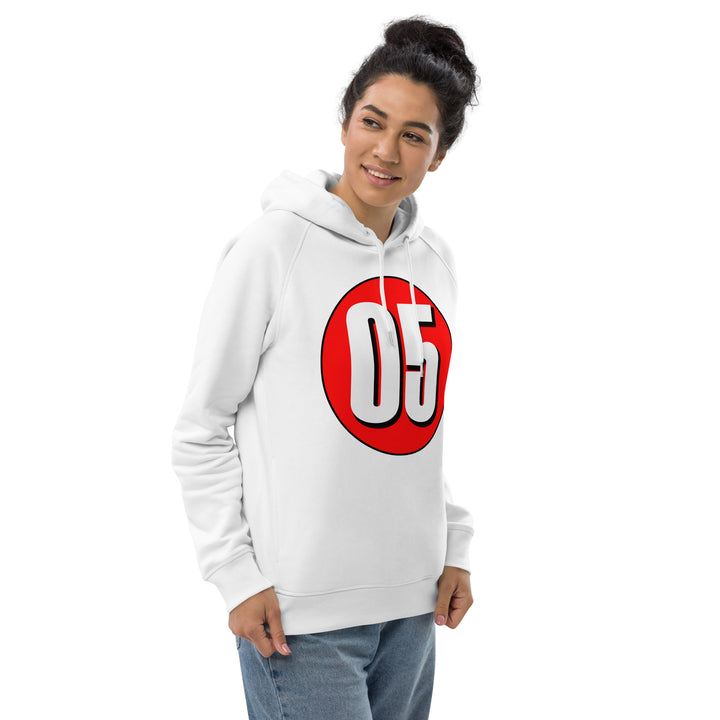 Unisex pullover hoodie: White on Red 05