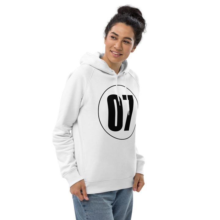 Unisex pullover hoodie: Black on White 07