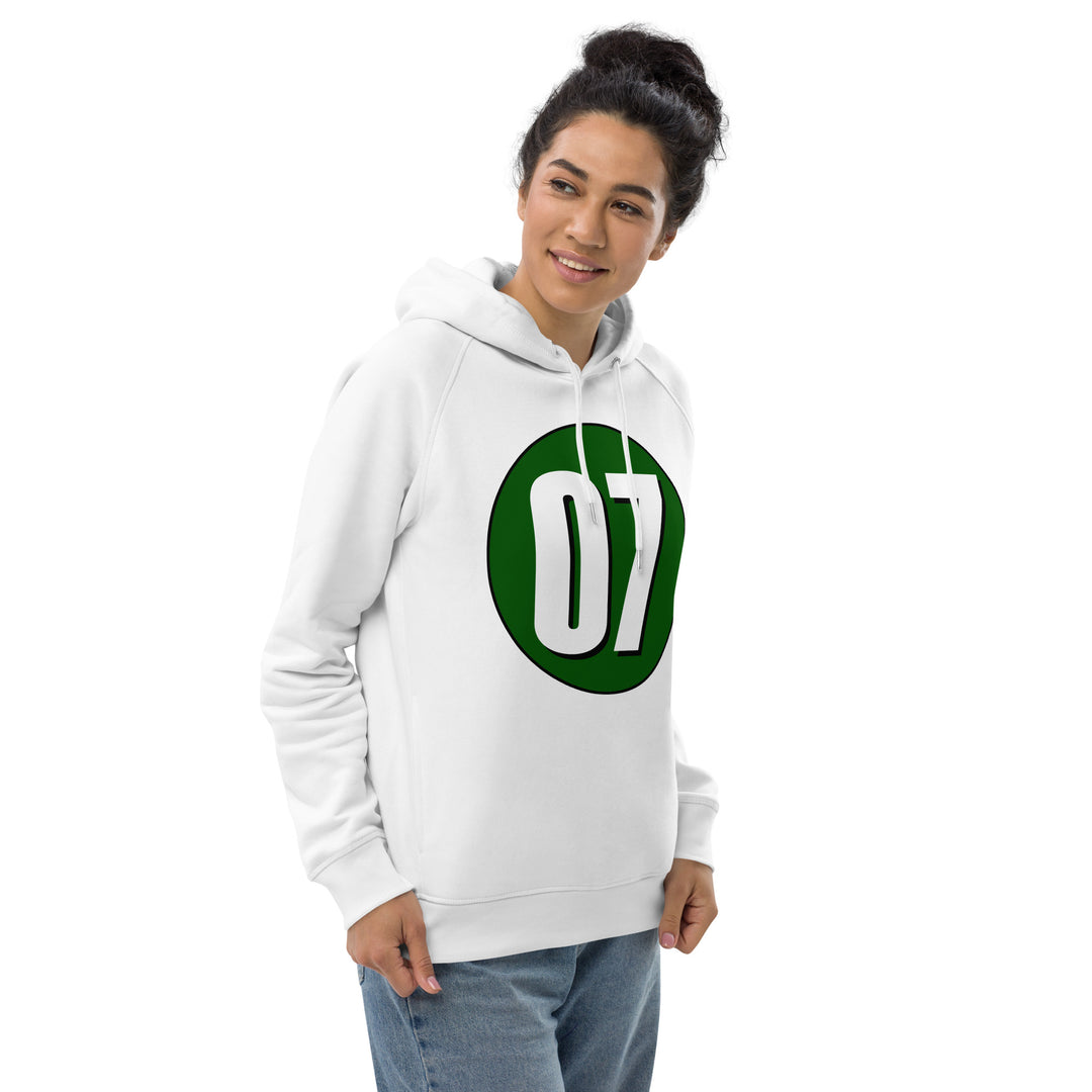 Unisex pullover hoodie: White on Hunter Green 07