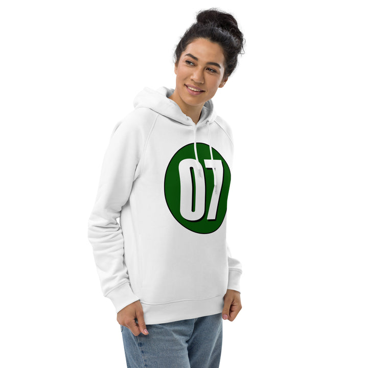 Unisex pullover hoodie: White on Hunter Green 07