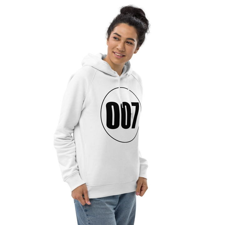 Unisex pullover hoodie: Black on White 007