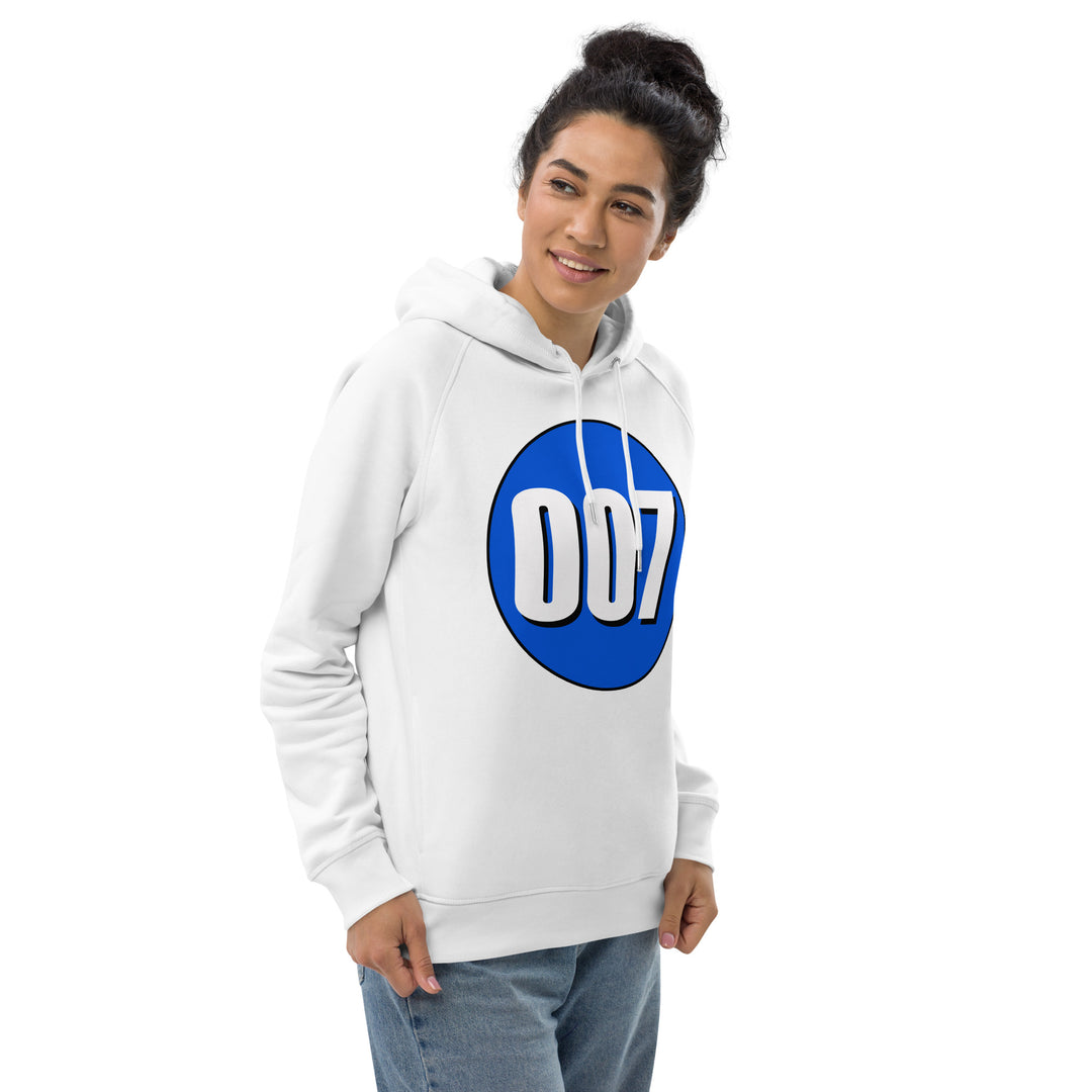 Unisex pullover hoodie: White on Periwinkle 007