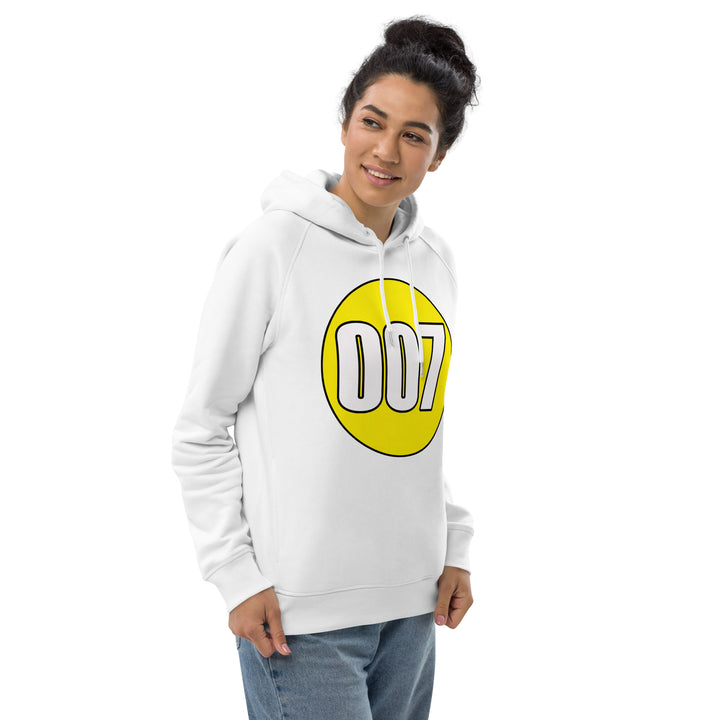 Unisex pullover hoodie: White on Yellow 007