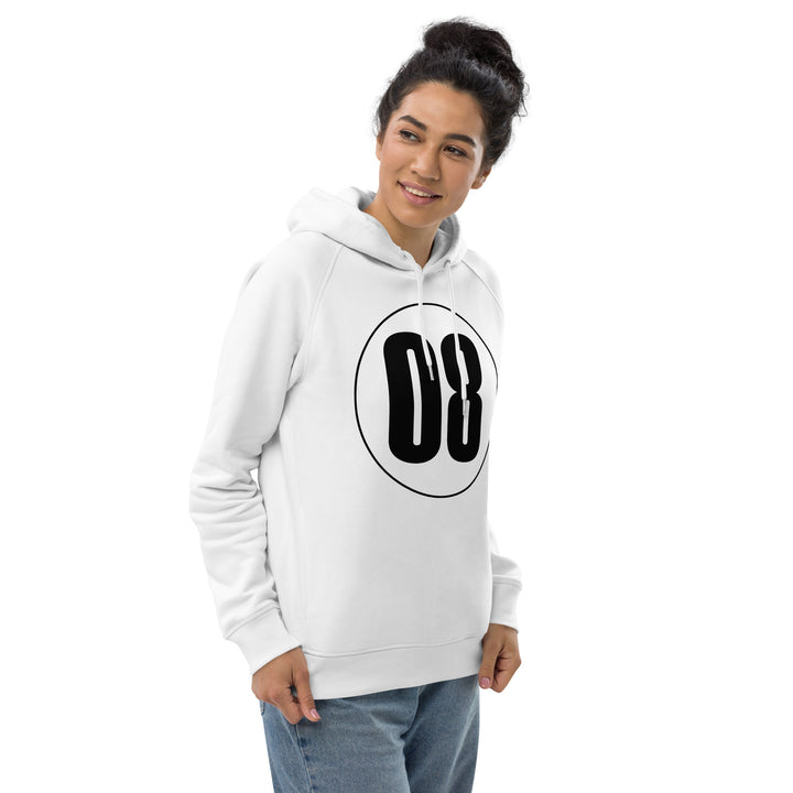 Unisex pullover hoodie: Black on White 08