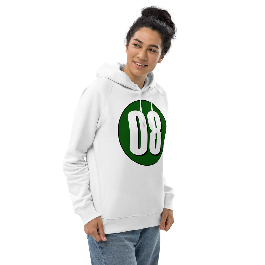 Unisex pullover hoodie: White on Hunter Green 08