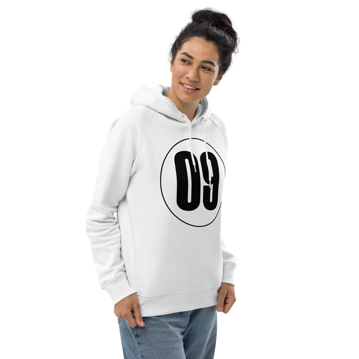 Unisex pullover hoodie: Black on White 09