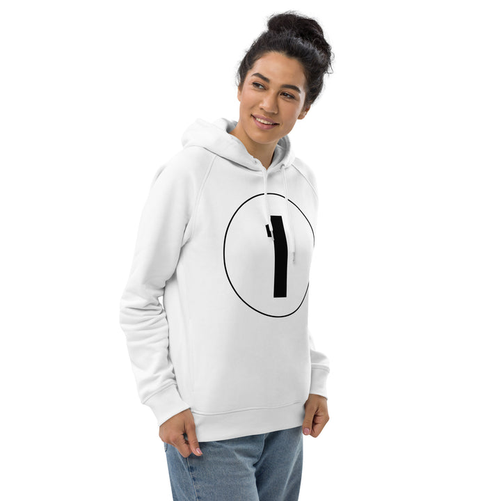 Unisex pullover hoodie: Black on White 1