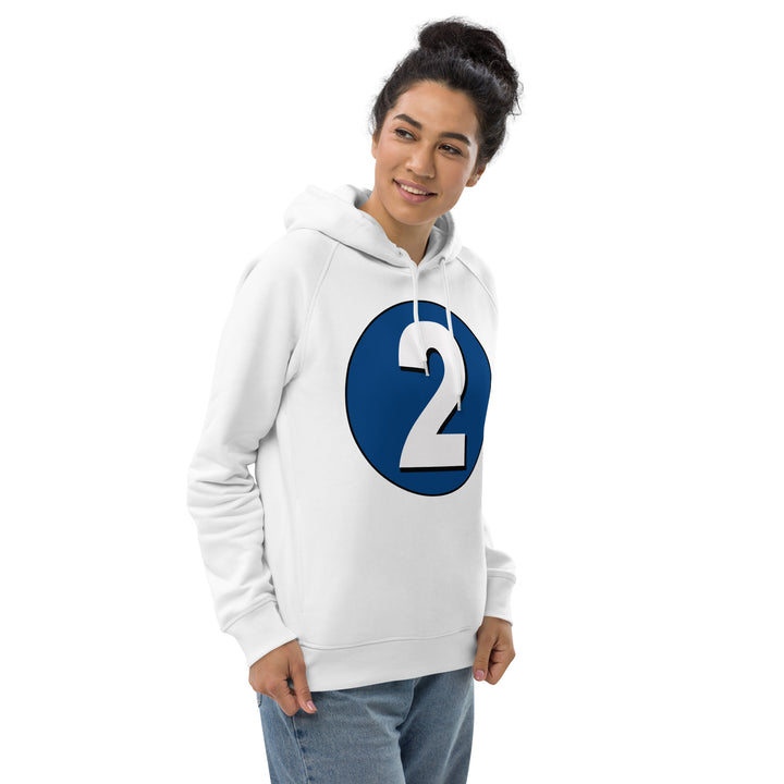 Unisex pullover hoodie: White on Navy Blue 2