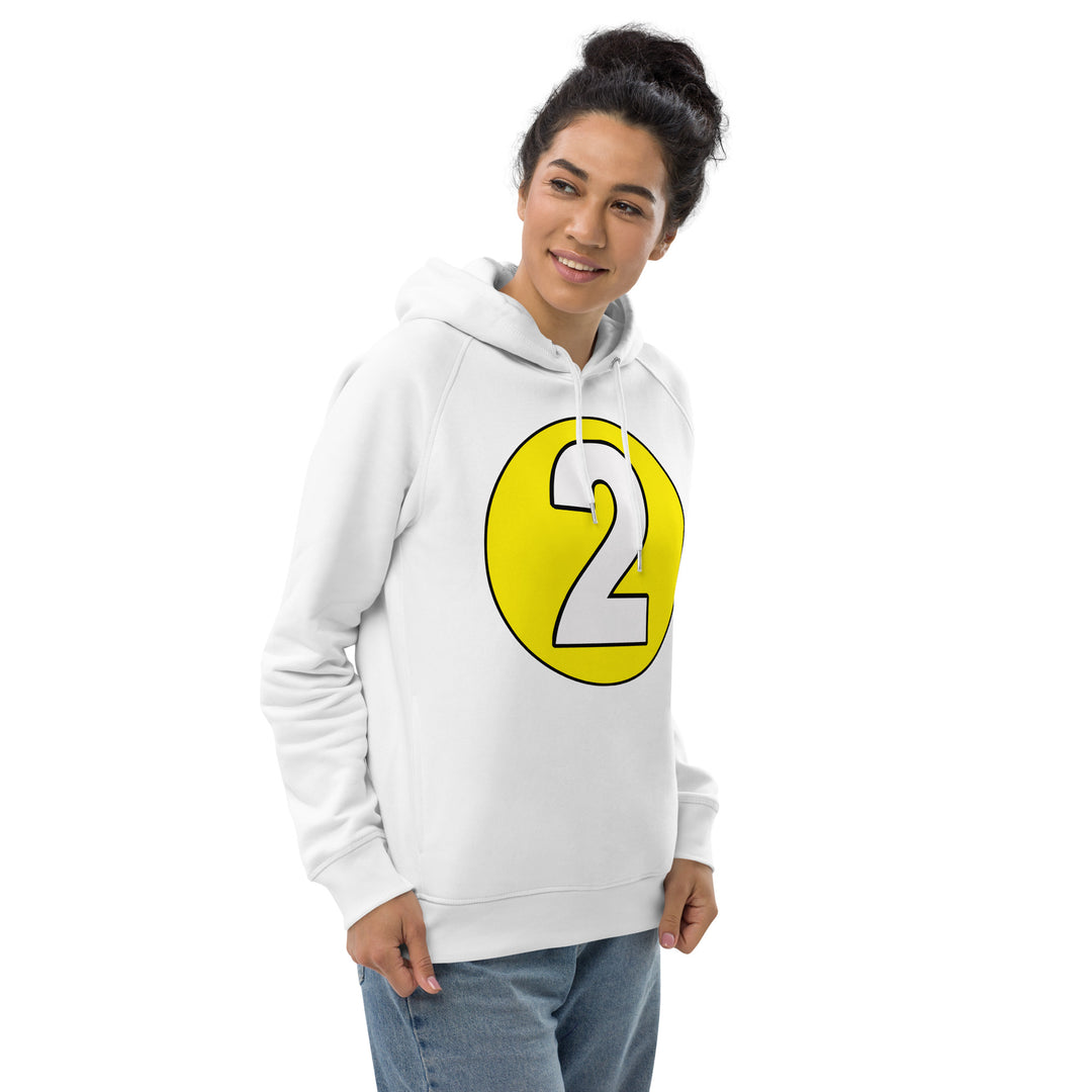 Unisex pullover hoodie: White on Yellow 2