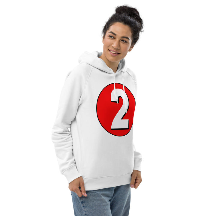 Unisex pullover hoodie: White on Red 2