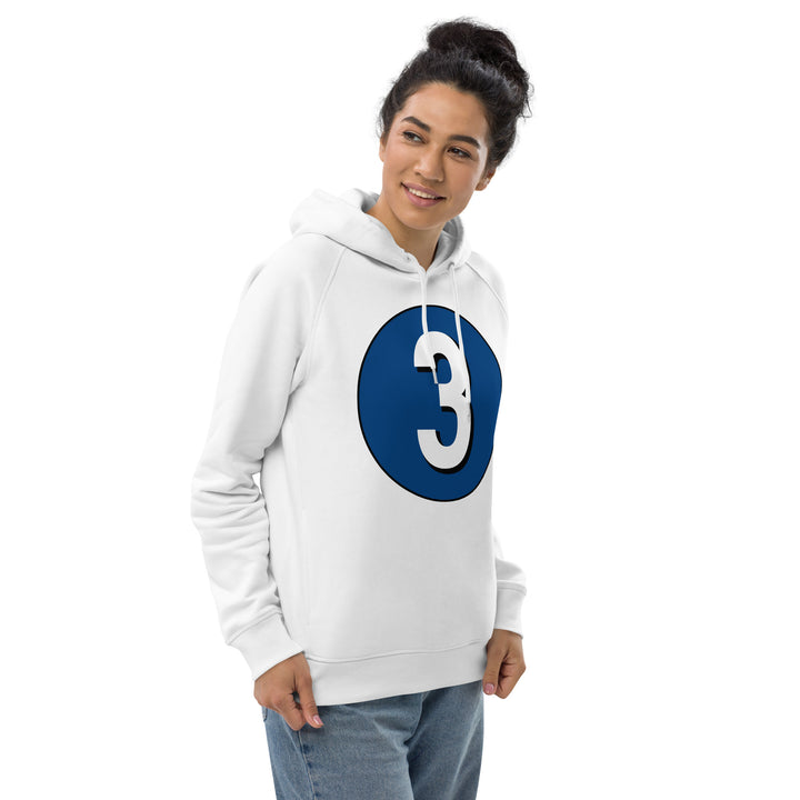 Unisex pullover hoodie: White on Navy Blue 3