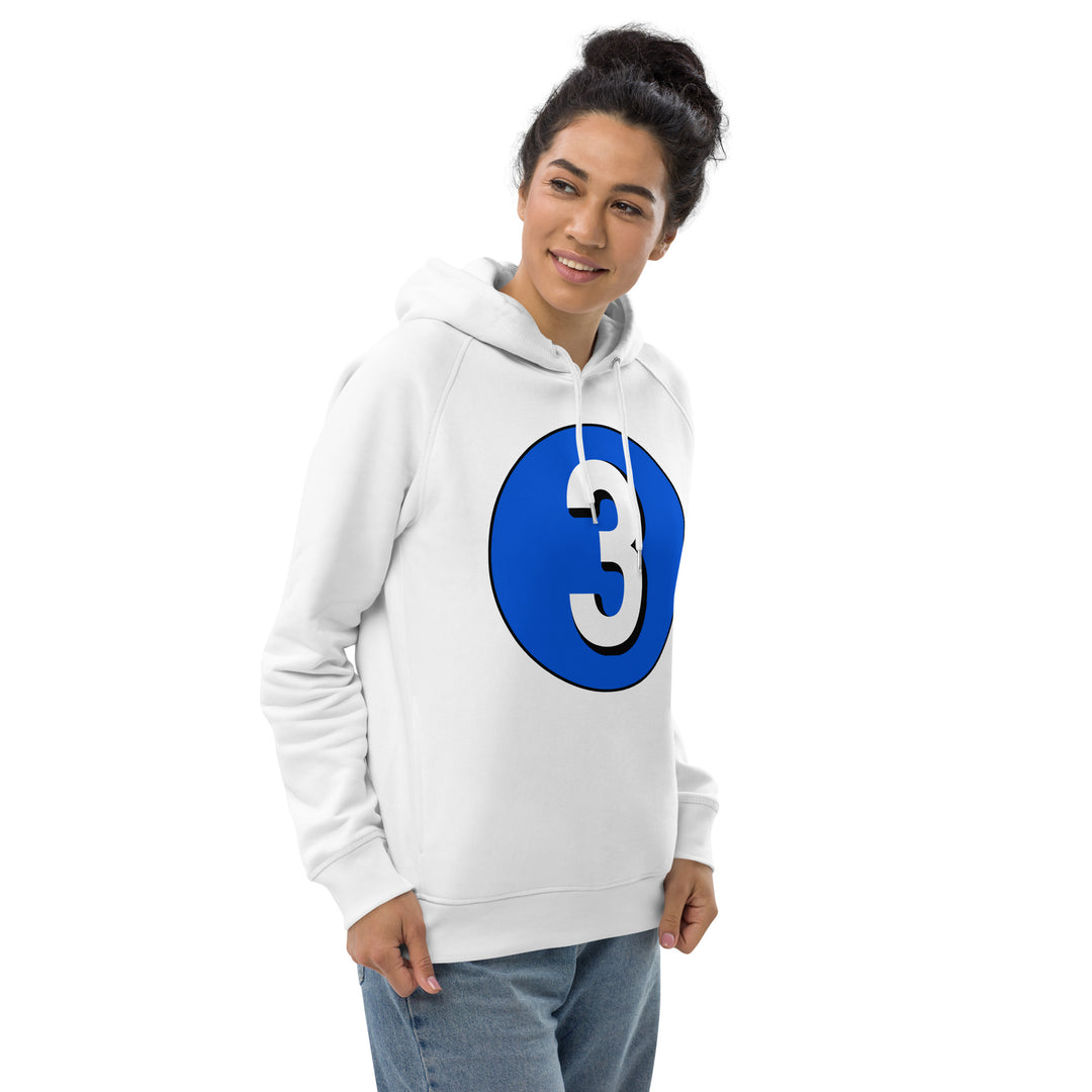 Unisex pullover hoodie: White on Periwinkle 3