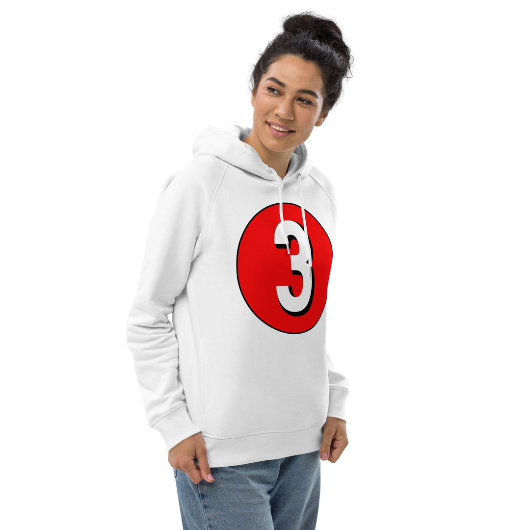 Unisex pullover hoodie: White on Red 3