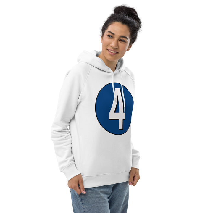 Unisex pullover hoodie: White on Navy Blue 4