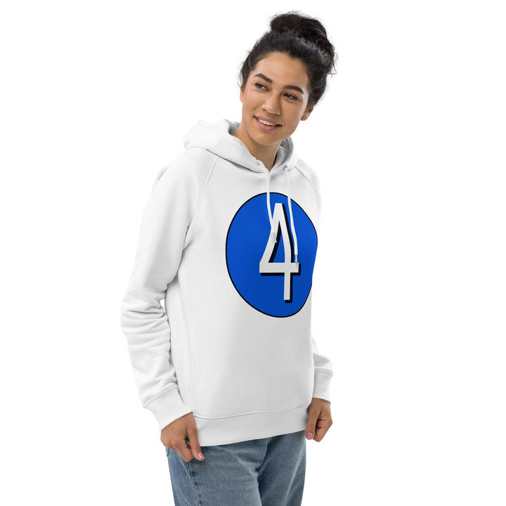 Unisex pullover hoodie: White on Periwinkle 4