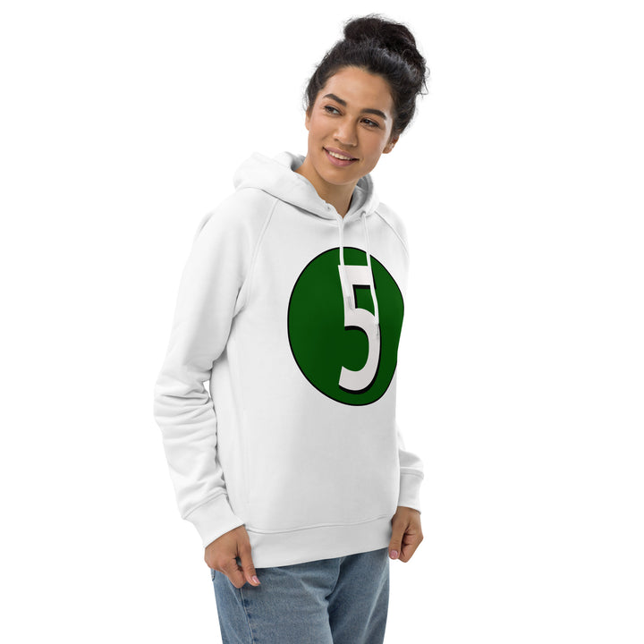 Unisex pullover hoodie: White on Hunter Green 5