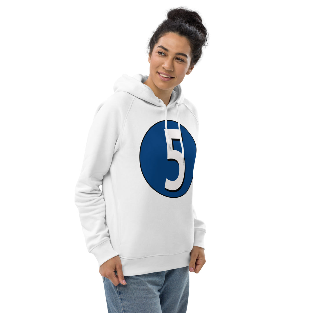 Unisex pullover hoodie: White on Navy Blue 5