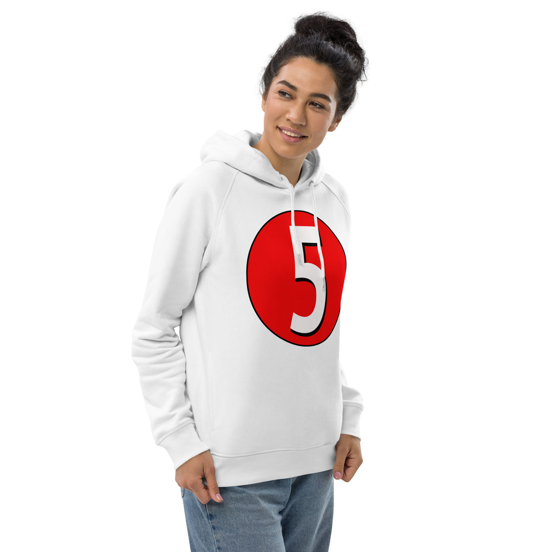 Unisex pullover hoodie: White on Red 5