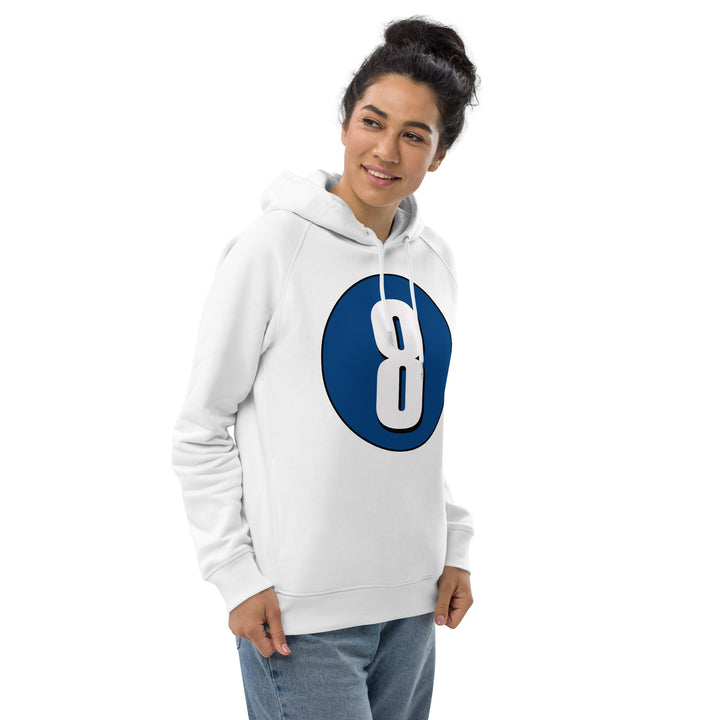 Unisex pullover hoodie: White on Navy Blue 8