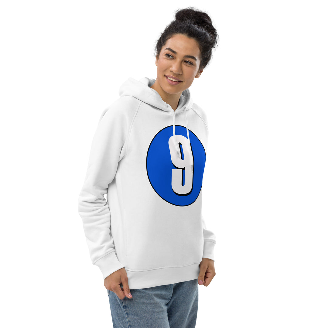 Unisex pullover hoodie: White on Periwinkle 9