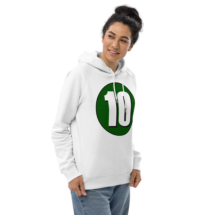 Unisex pullover hoodie: White on Hunter Green 10