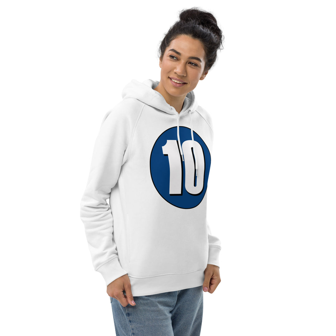 Unisex pullover hoodie: White on Navy Blue 10