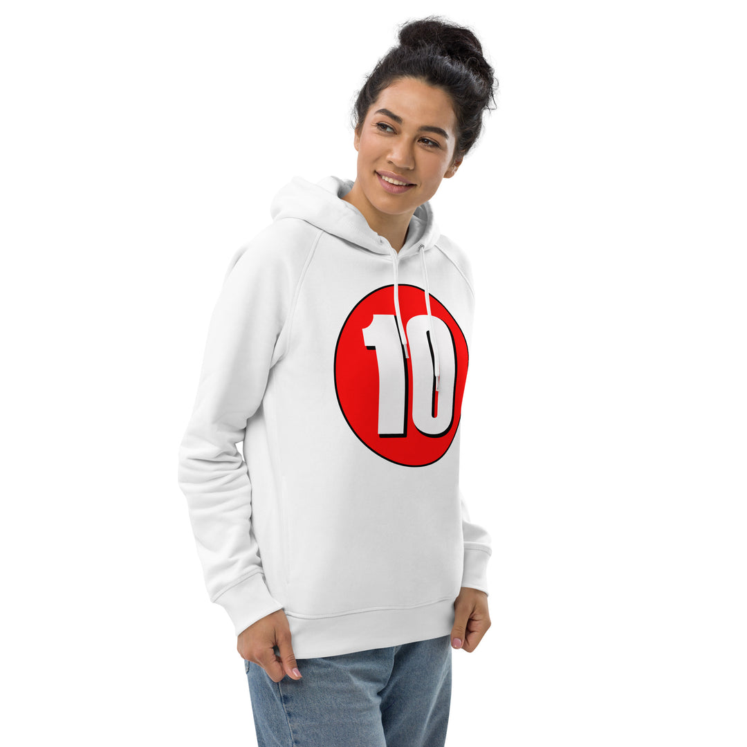 Unisex pullover hoodie: White on Red 10