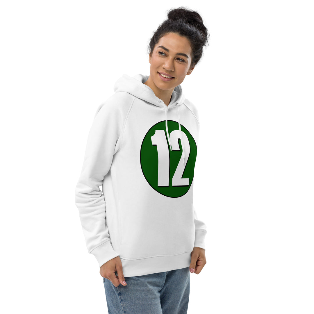 Unisex pullover hoodie: White on Hunter Green 12