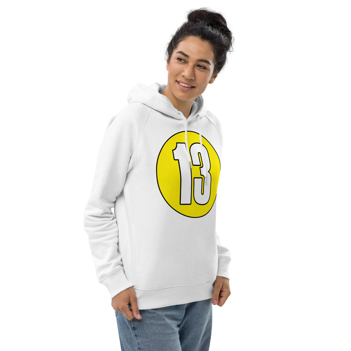 Unisex pullover hoodie: White on Yellow 13